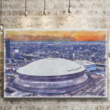 Caesars Superdome New Orleans Saints Watercolor, Sport Art Prints Fan Gift, Canvas Prints Wall Art Decor
