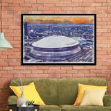 Caesars Superdome New Orleans Saints Watercolor, Sport Prints Fan Gift, Framed Art Prints Wall Art Decor