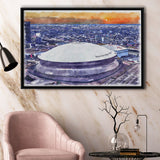 Caesars Superdome New Orleans Saints Watercolor, Sport Art Prints Fan Gift, Framed Canvas Prints Wall Art Decor
