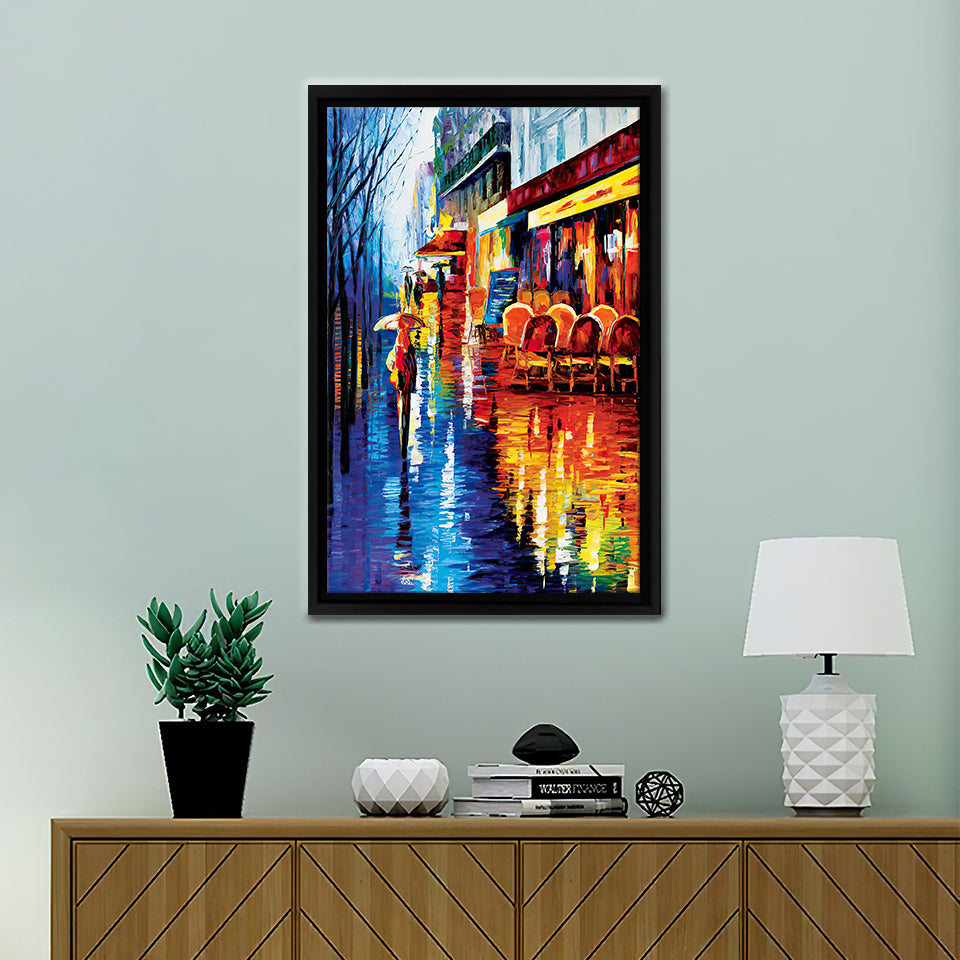 Cafe In Paris Canvas Wall Art - Framed Art, Framed Canvas, Painting Canvas