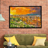 Cagliari Sardinia Italy Old Town Cityscape City Art Watercolor Framed Art Prints Wall Art Decor,Framed Picture
