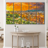 Cagliari Sardinia Italy Old Town Cityscape 5 Pieces Extra Large Canvas Prints Wall Art Home Decor