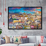 Cagliari Sardinia Italy Old Town Skyline City Art Watercolor Framed Art Prints Wall Art Decor,Framed Picture