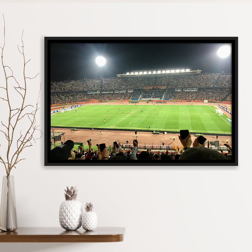 Cairo International Stadium, Stadium Canvas, Sport Art, Gift for him, Framed Canvas Prints Wall Art Decor, Framed Picture