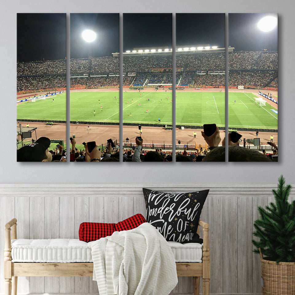 Cairo International Stadium, Stadium Canvas, Sport Art, Gift for him, Multi Panels B, Canvas Prints Wall Art Decor