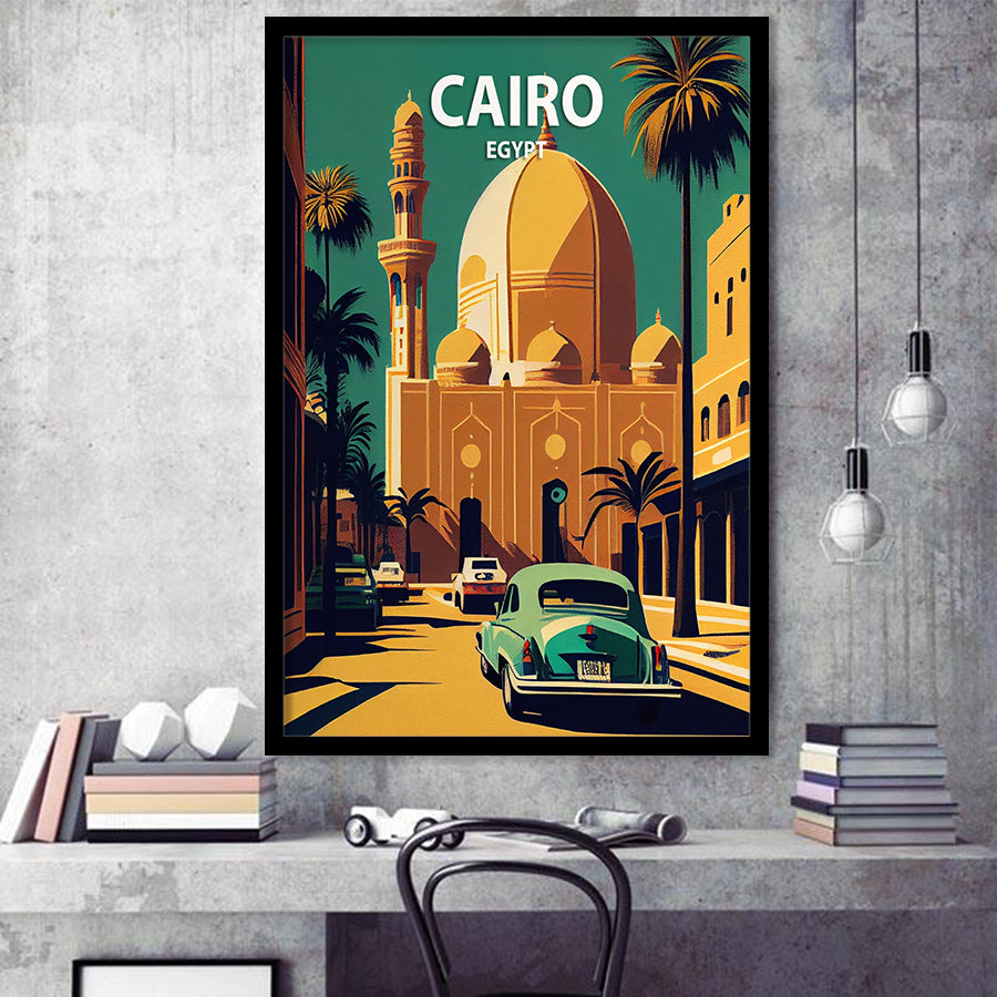 Cairo Retro Art Print, City Art Print, Framed Art Print Wall Art Home Decor, Framed Picture