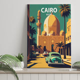 Cairo Retro Art Print ,City Art Print, Large Canvas, Canvas Print Wall Art Home Decor