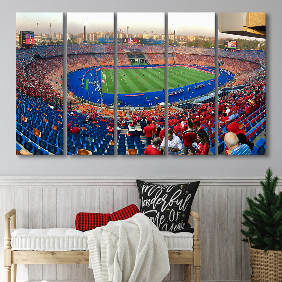 Cairo Stadium, Stadium Canvas, Sport Art, Gift for him, Multi Panels B, Canvas Prints Wall Art Decor