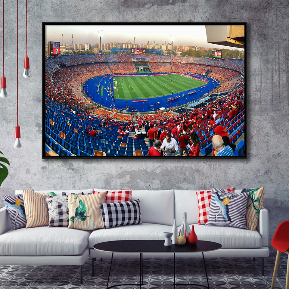 Cairo Stadium, Stadium Canvas, Sport Art, Gift for him, Framed Canvas Prints Wall Art Decor, Framed Picture