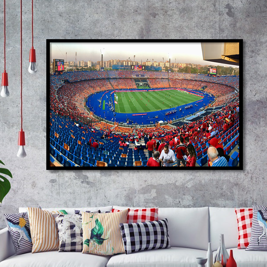 Cairo Stadium, Stadium Canvas, Sport Art, Gift for him, Framed Art Prints Wall Art Decor, Framed Picture