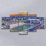 Cajun Field Louisiana Football Stadium Watercolor, 5 Pieces, Multi Panel Canvas Prints Wall Art Decor