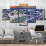 Cajun Field Louisiana Football Stadium Watercolor, 5 Pieces, Multi Panel Canvas Prints Wall Art Decor