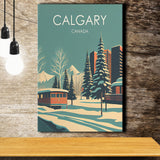 Calgary Canada Retro Art Print ,City Art Print, Large Canvas, Canvas Print Wall Art Home Decor