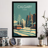 Calgary Canada Retro Art Print, City Art Print, Framed Art Print Wall Art Home Decor, Framed Picture