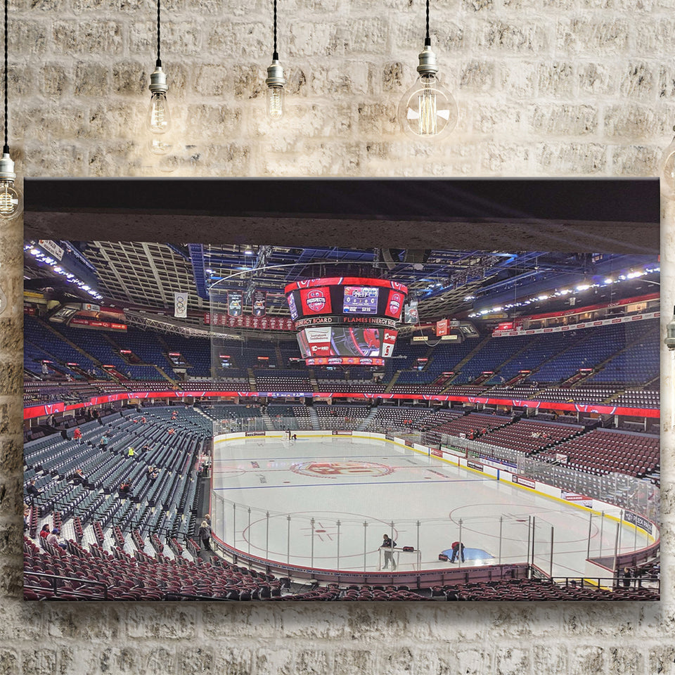 Calgary Flames Stadium Canvas Prints Scotiabank Saddledome Wall Art Hockey,Sport Stadium Art Prints, Fan Gift, Wall Decor