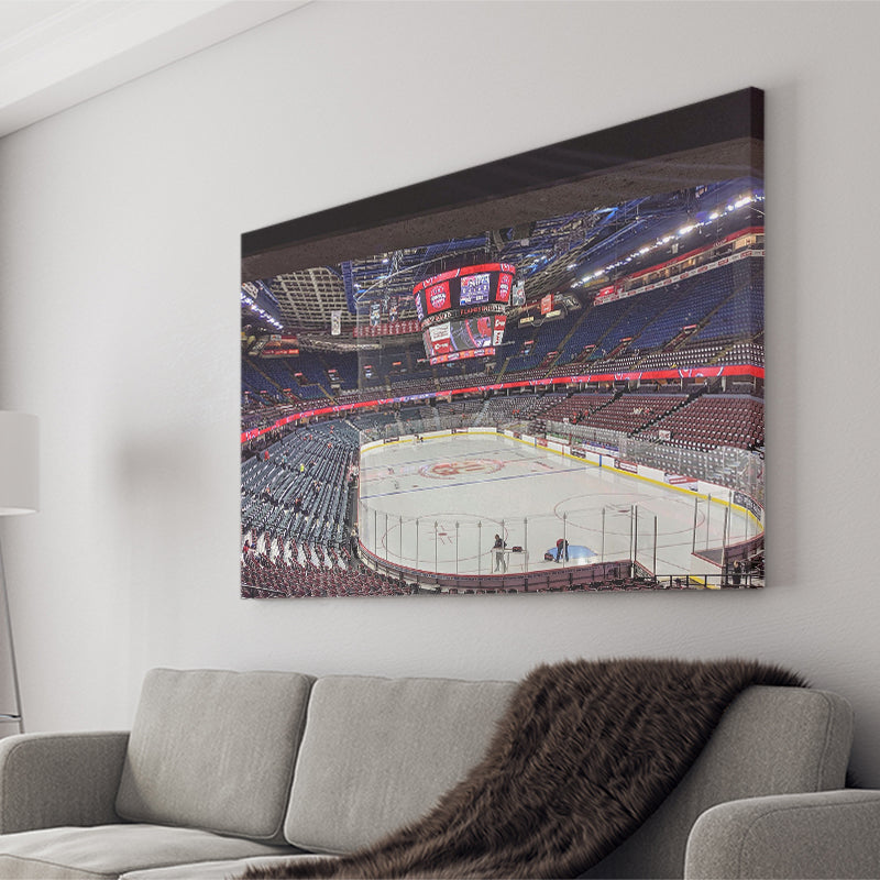 Calgary Flames Stadium Canvas Prints Scotiabank Saddledome Wall Art Hockey,Sport Stadium Art Prints, Fan Gift, Wall Decor