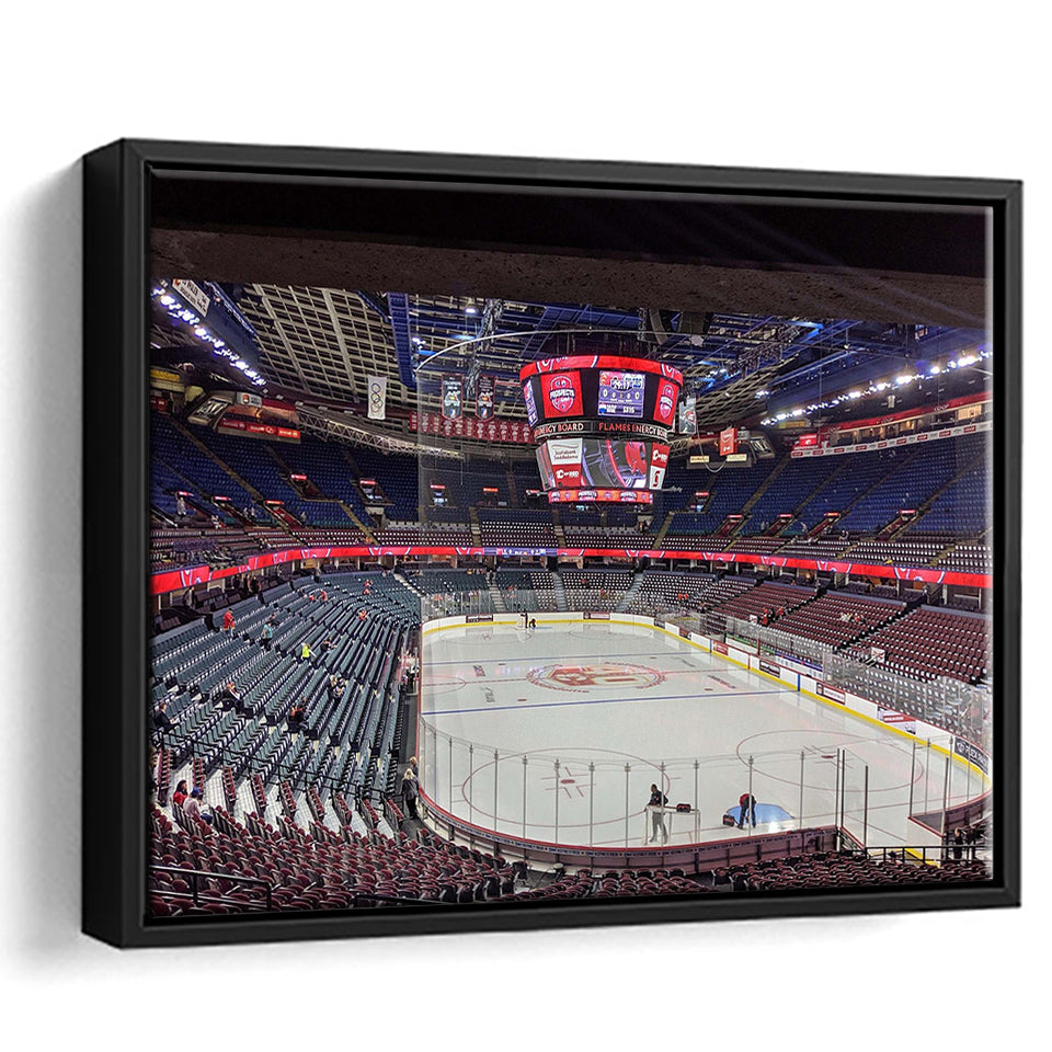 Calgary Flames Stadium Framed Canvas Prints Scotiabank Saddledome Wall Art Hockey,Sport Stadium Art Prints, Fan Gift
