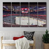 Calgary Flames Stadium Canvas Prints Scotiabank Saddledome Wall Art Hockey,Multi Panels B,Sport Stadium Art Prints, Fan Gift
