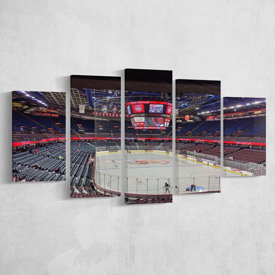 Calgary Flames Stadium Canvas Prints Scotiabank Saddledome Wall Art Hockey,Multi Panels,Sport Stadium Art Prints, Fan Gift