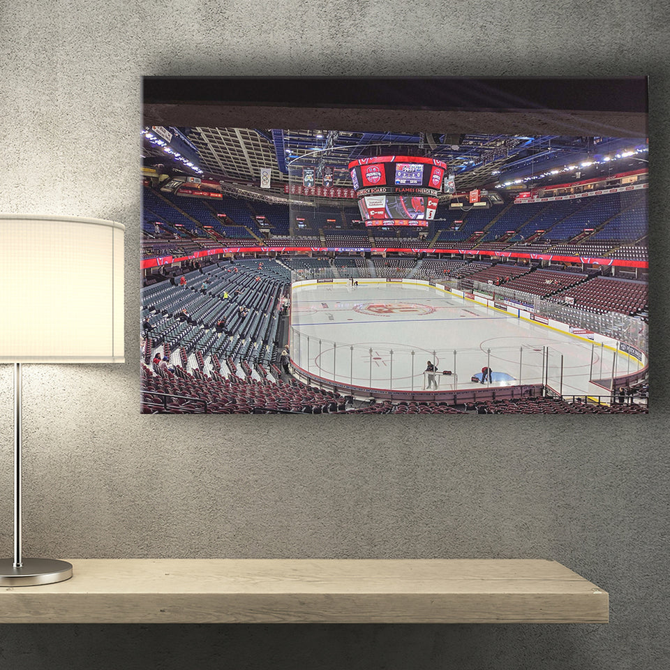 Calgary Flames Stadium Canvas Prints Scotiabank Saddledome Wall Art Hockey,Sport Stadium Art Prints, Fan Gift, Wall Decor