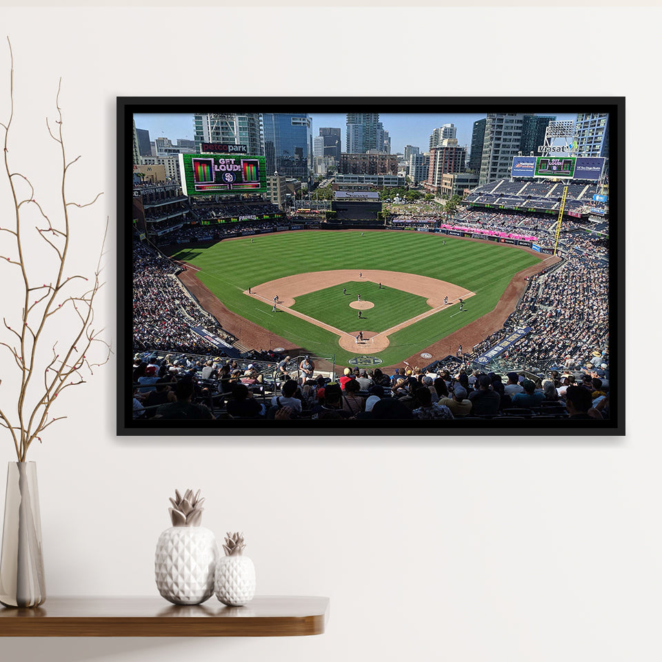 California Stadium Framed Canvas Prints San Diego Padres Wall Art Petco,Sport Stadium Art Prints, Fan Gift