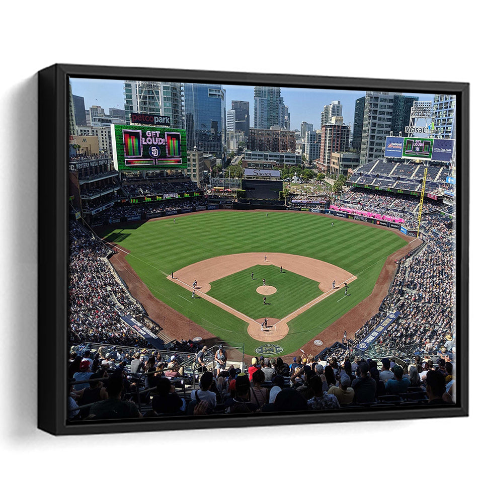 California Stadium Framed Canvas Prints San Diego Padres Wall Art Petco,Sport Stadium Art Prints, Fan Gift