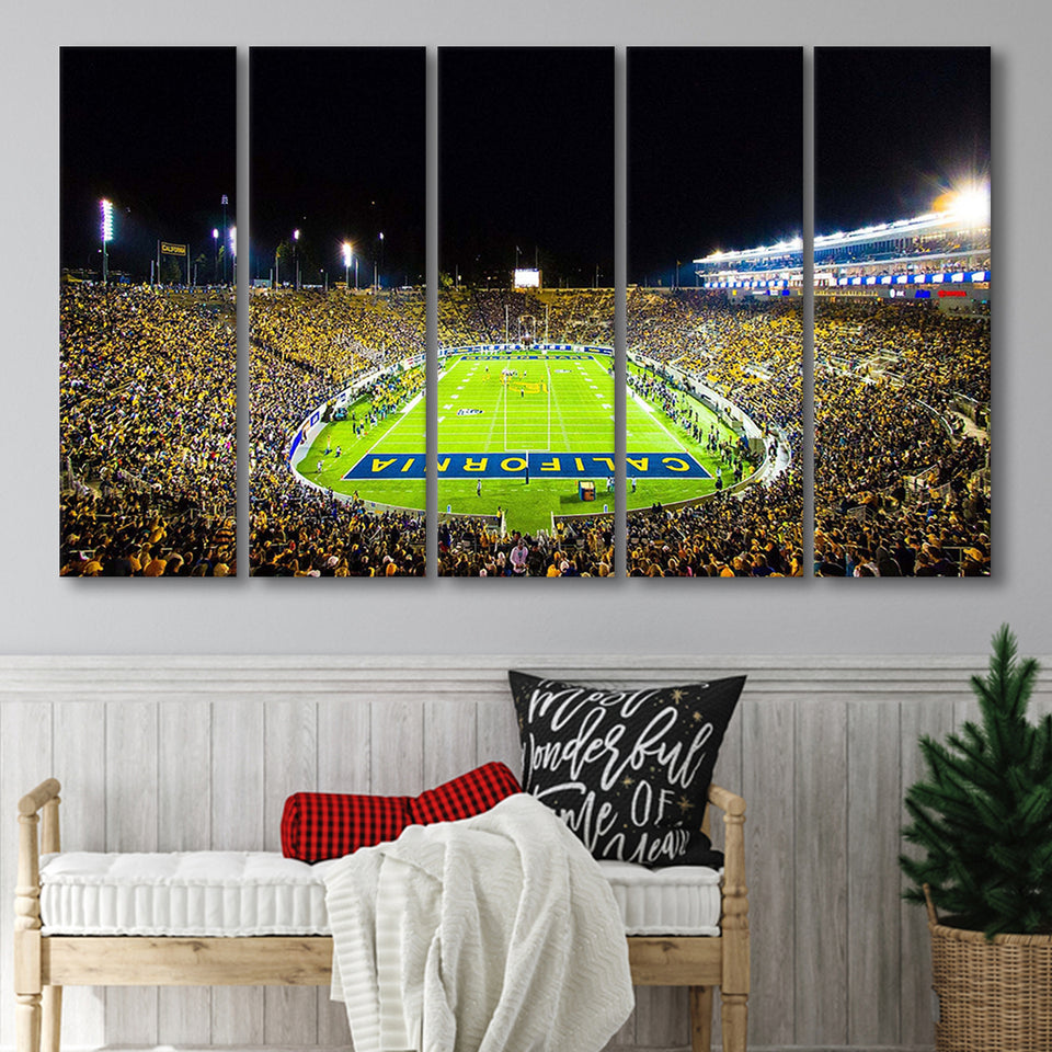 California Memorial Stadium Canvas Prints California Golden Bears Wall,Multi Panels B,Sport Stadium Art Prints, Fan Gift