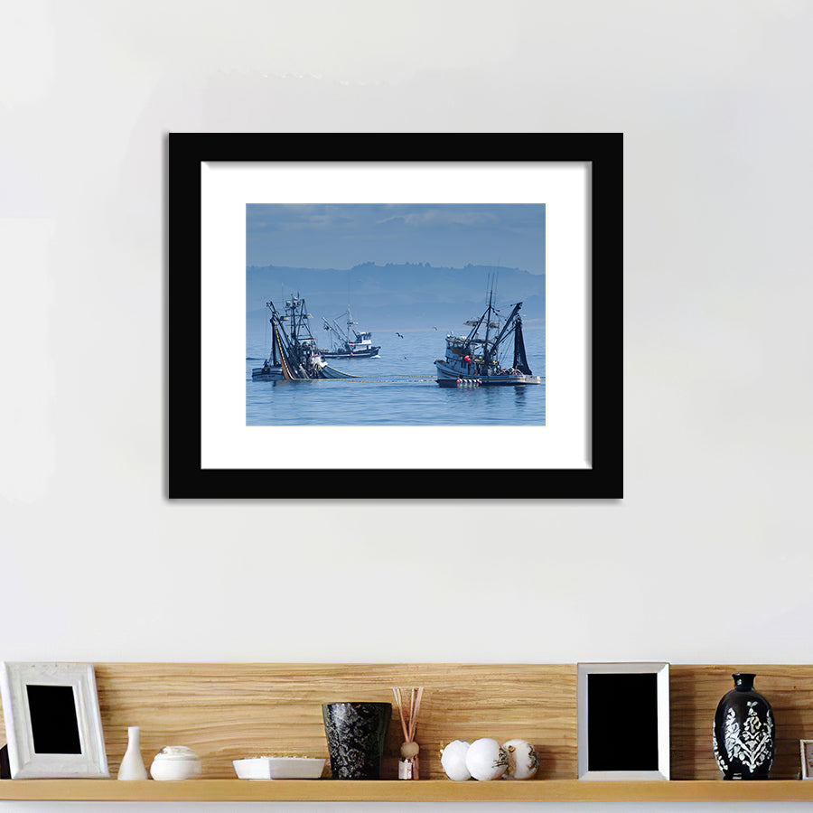 California Monterey Fishing Boats Wall Art Print - Framed Art, Framed Prints, Painting Print