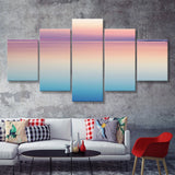 Calm Sea Sunset 5 Piece Multi Panels Canvas Prints Wall Art - Painting Canvas,Wall Decor
