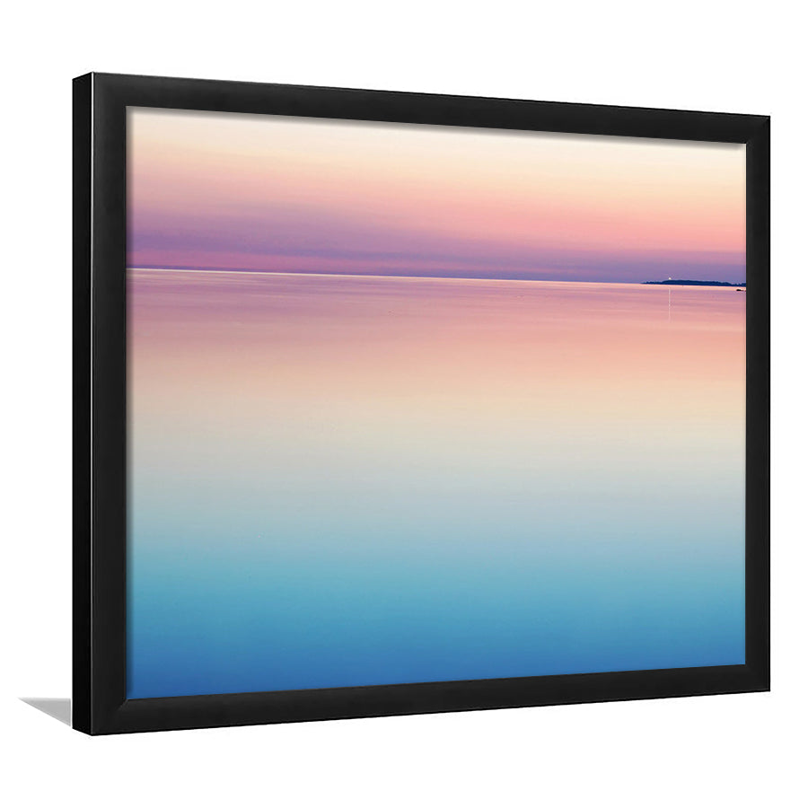 Calm Sea Sunset Framed Art Print Wall Decor - Painting Art, Framed Picture, Home Decor