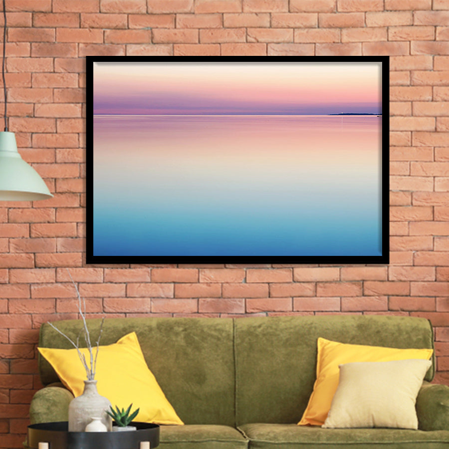 Calm Sea Sunset Framed Art Print Wall Decor - Painting Art, Framed Picture, Home Decor