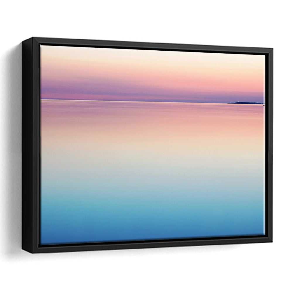 Calm Sea Sunset Framed Canvas Prints Wall Art - Painting Canvas,Framed Picture,Home Art Wall Decor