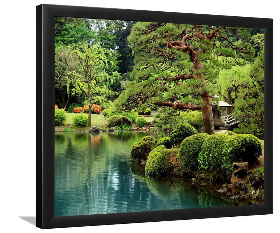 bonsai tree zen Calm Zen Lake and Bonsai Trees in Tokyo Garden-Forest art, Art print, – UnixCanvas