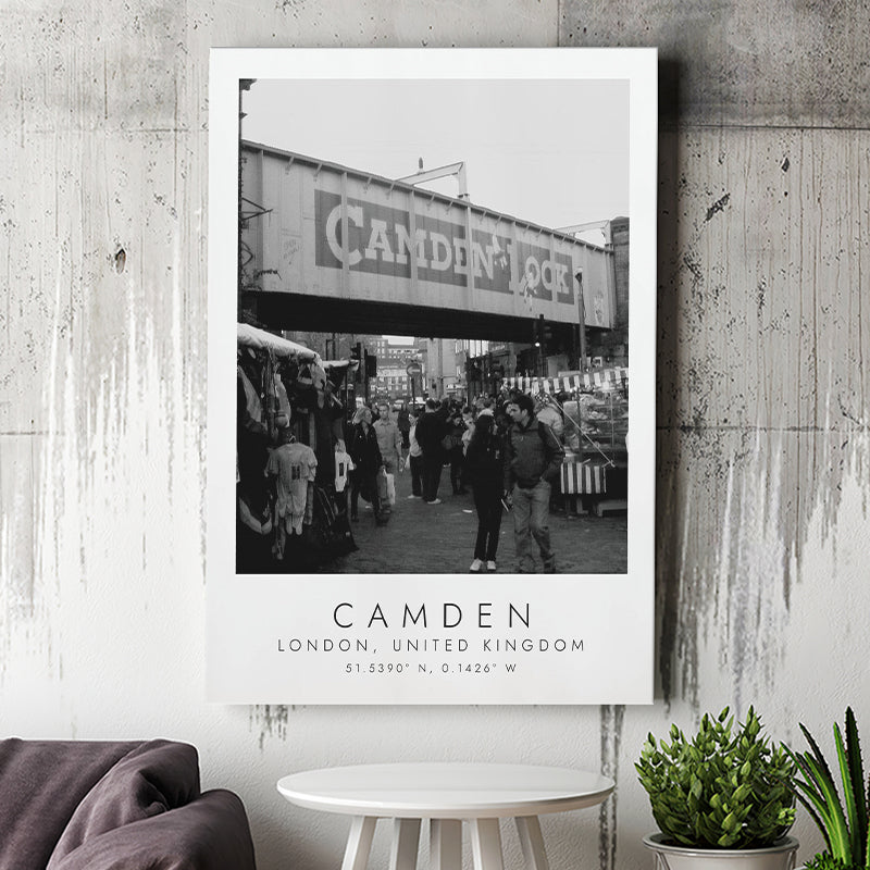 Camden, London United Kingdom 1 Black And White Art Canvas Prints Wall Art Home Decor