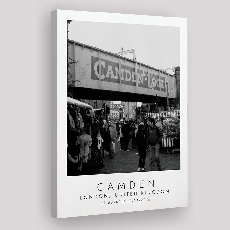 Camden, London United Kingdom 1 Black And White Art Canvas Prints Wall Art Home Decor