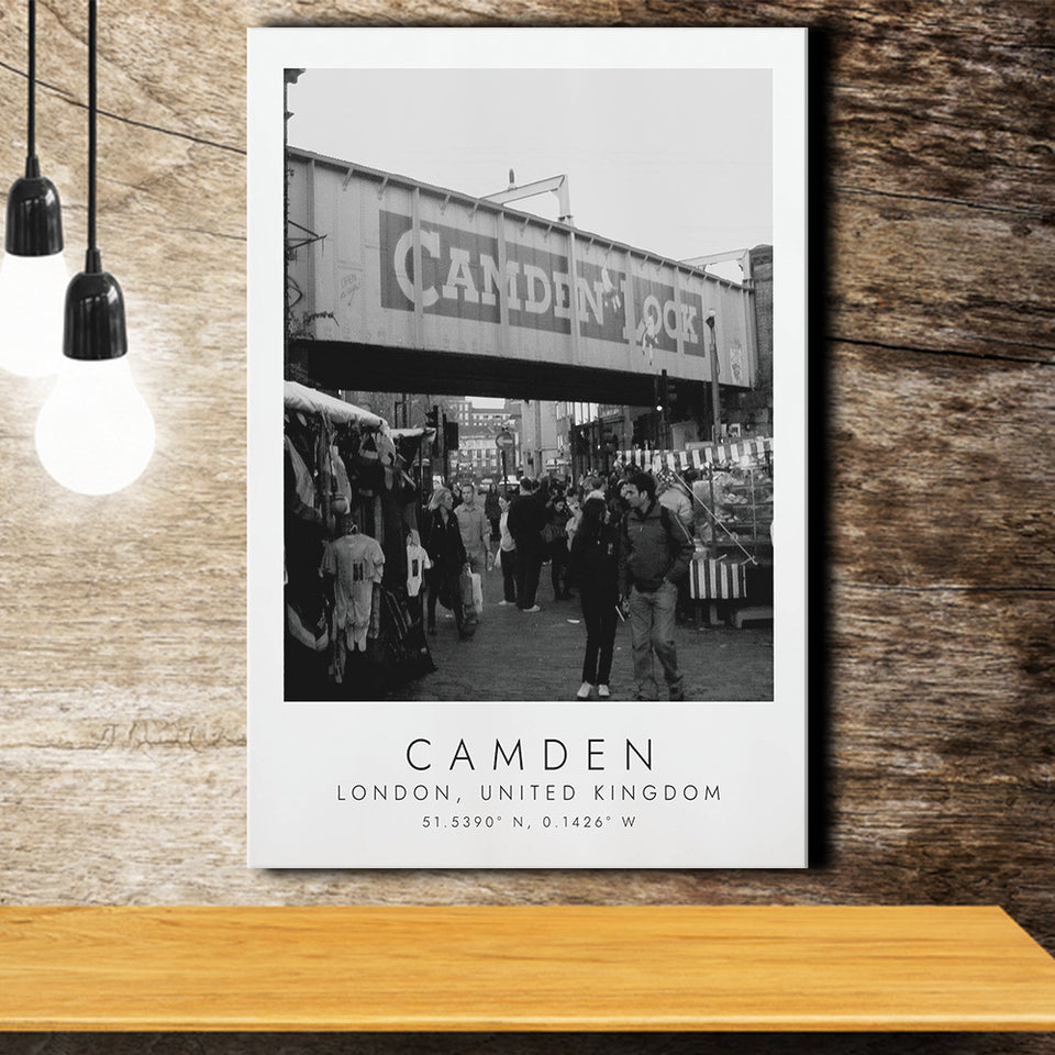 Camden, London United Kingdom 1 Black And White Art Canvas Prints Wall Art Home Decor