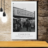Camden, London United Kingdom 1 Black And White Art Canvas Prints Wall Art Home Decor