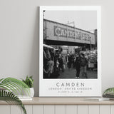 Camden, London United Kingdom 1 Black And White Art Canvas Prints Wall Art Home Decor