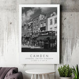 Camden, London United Kingdom Black And White Art Canvas Prints Wall Art Home Decor