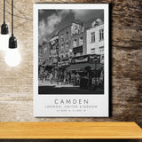 Camden, London United Kingdom Black And White Art Canvas Prints Wall Art Home Decor