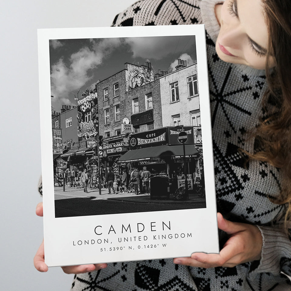 Camden, London United Kingdom Black And White Art Canvas Prints Wall Art Home Decor