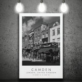 Camden, London United Kingdom Black And White Art Canvas Prints Wall Art Home Decor