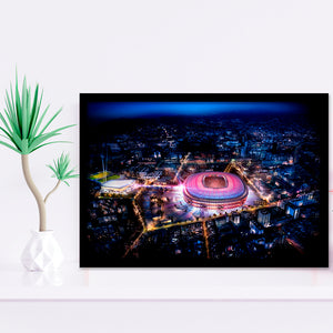 Camp Nou Aerial View, Stadium Canvas, Sport Art, Gift for him, Framed Art Prints Wall Art Decor, Framed Picture