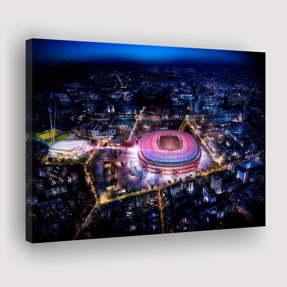 Camp Nou Aerial View, Stadium Canvas, Sport Art, Gift for him, Fan Gift, Canvas Prints Wall Art Decor