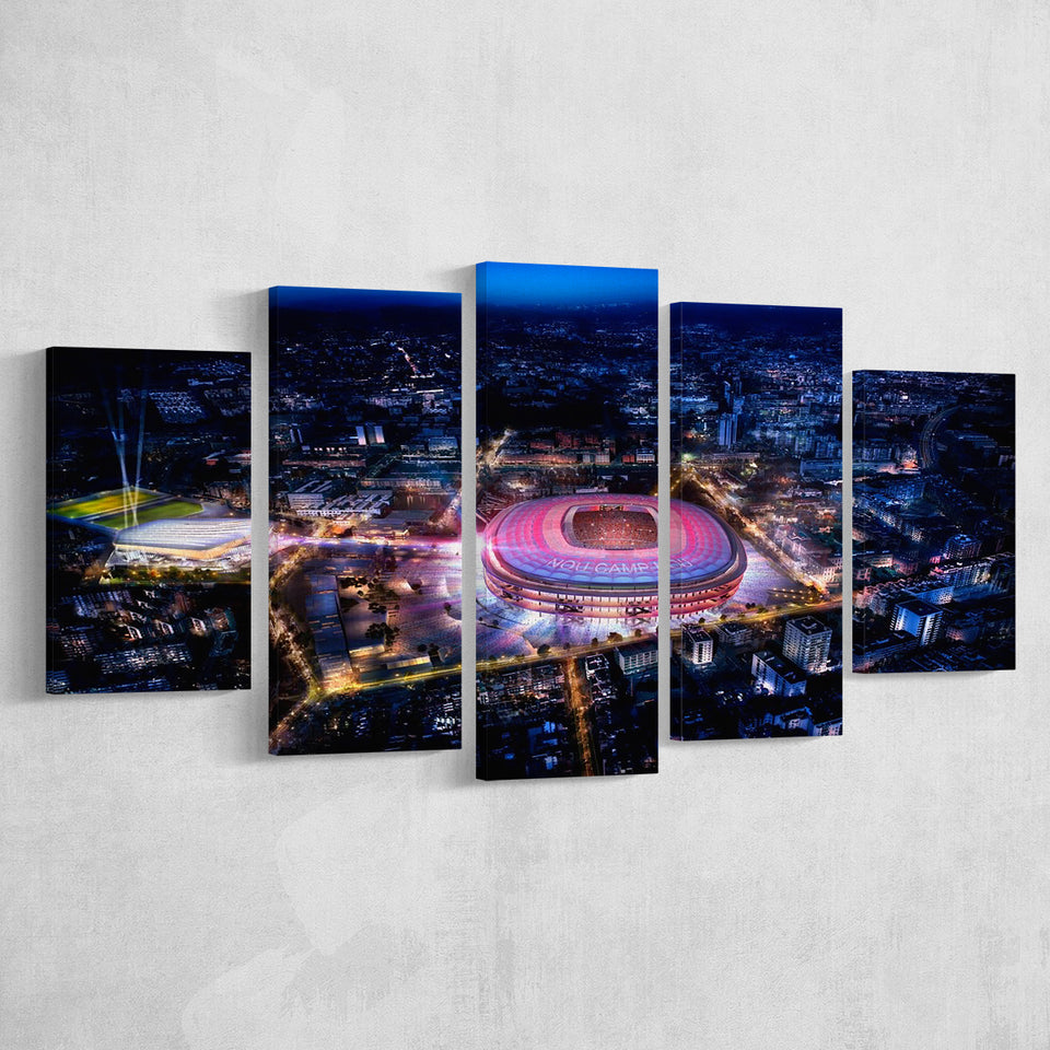 Camp Nou Aerial View, Stadium Canvas, Sport Art, Large Canvas, Multi Panels, Canvas Prints Wall Art Decor