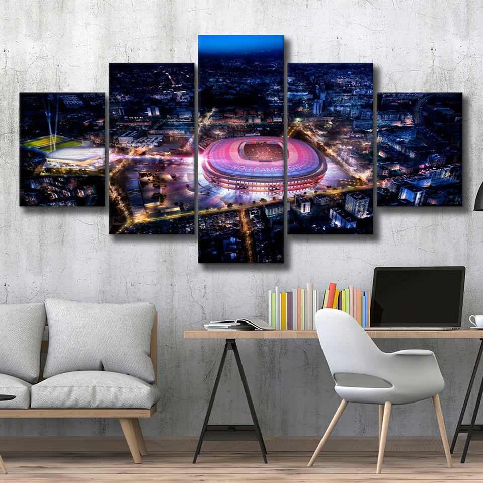 Camp Nou Aerial View, Stadium Canvas, Sport Art, Large Canvas, Multi Panels, Canvas Prints Wall Art Decor