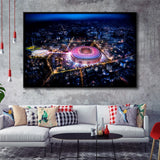 Camp Nou Aerial View, Stadium Canvas, Sport Art, Gift for him, Framed Canvas Prints Wall Art Decor, Framed Picture