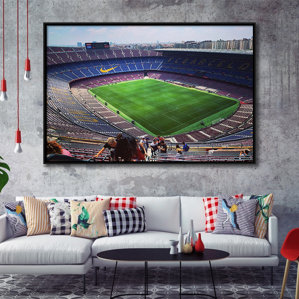 Camp Nou Stadium Framed Canvas Prints Barcelona Wall Art Football Stadium,Sport Stadium Art Prints, Fan Gift