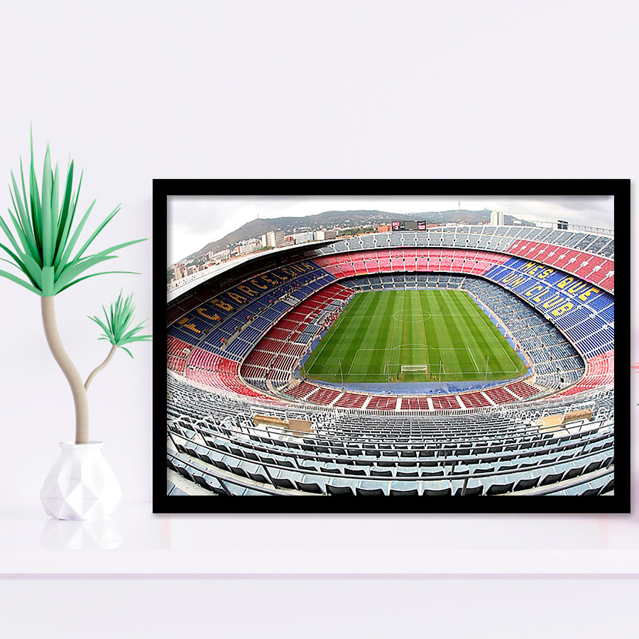 Camp Nou Football Stadium, Stadium Canvas, Sport Art, Gift for him, Framed Art Prints Wall Art Decor, Framed Picture