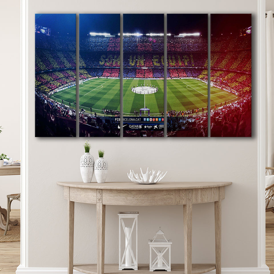 Camp Nou Spain Stadium, Stadium Canvas, Sport Art, Gift for him, Multi Panels B, Canvas Prints Wall Art Decor